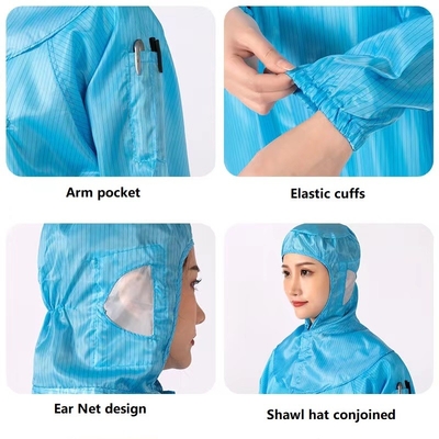 Комната ESD чистая одевает Coverall 100D*100D костюма работника анти- статический